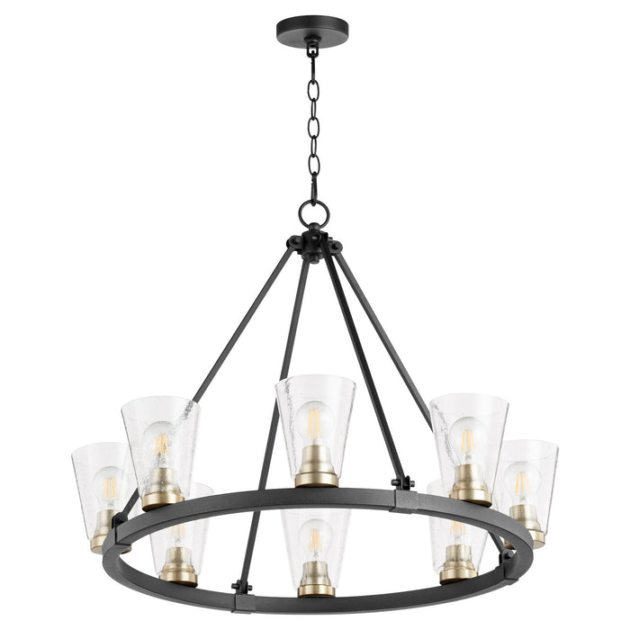 Quorum - 63-8-6980 - Eight Light Chandelier - Paxton - Noir w/ Aged Brass