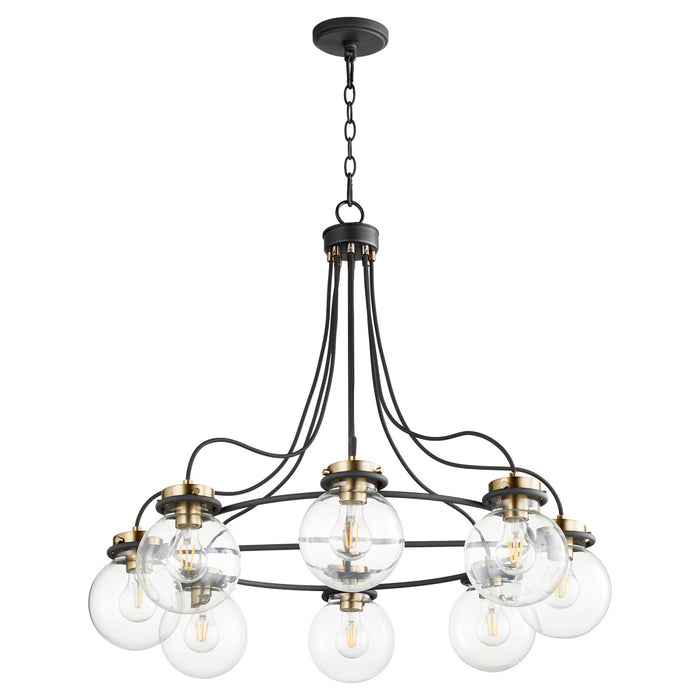 Quorum - 638-8-69 - Eight Light Chandelier - Centauri - Noir w/ Aged Brass