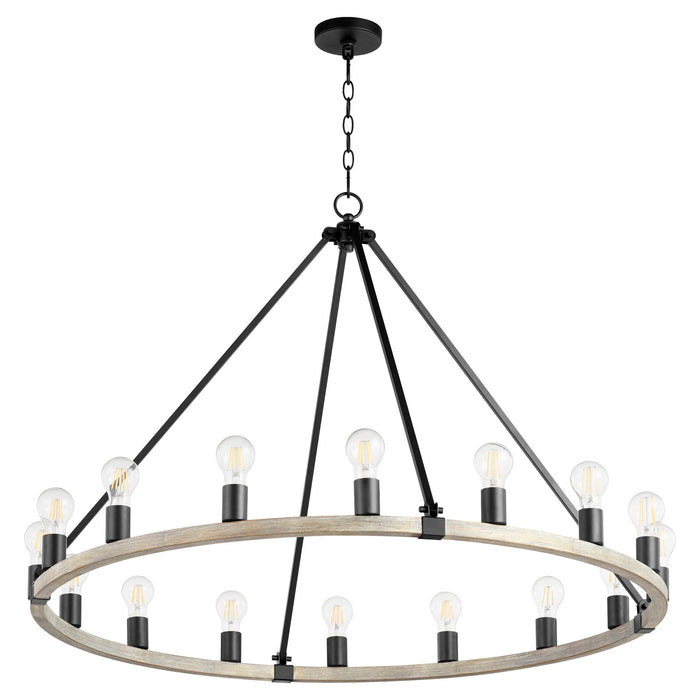 Quorum - 64-16-6941 - 16 Light Chandelier - Paxton - Noir w/ Weathered Oak Finish