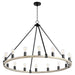 Quorum - 64-16-6941 - 16 Light Chandelier - Paxton - Noir w/ Weathered Oak Finish
