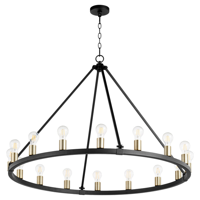Quorum - 64-16-6980 - 16 Light Chandelier - Paxton - Noir w/ Aged Brass
