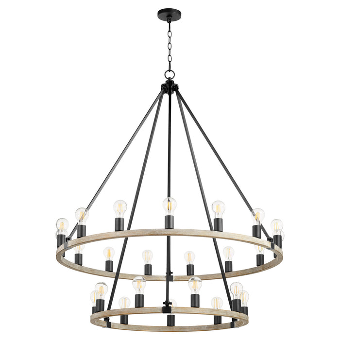 Quorum - 64-24-6941 - 24 Light Chandelier - Paxton - Noir w/ Weathered Oak Finish