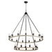 Quorum - 64-24-6941 - 24 Light Chandelier - Paxton - Noir w/ Weathered Oak Finish