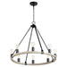 Quorum - 64-8-6941 - Eight Light Chandelier - Paxton - Noir w/ Weathered Oak Finish