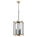 Quorum - 8134-3-69 - Three Light Entry - Silva - Noir w/ Weathered Oak Finish