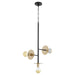 Quorum - 843-3-6980 - Three Light Pendant - Voyager - Noir w/ Aged Brass