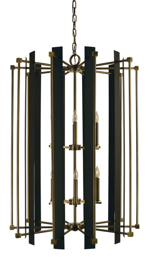 Framburg - 4806 AB/MBLACK - 12 Light Foyer Chandelier - Louvre - Antique Brass with Matte Black