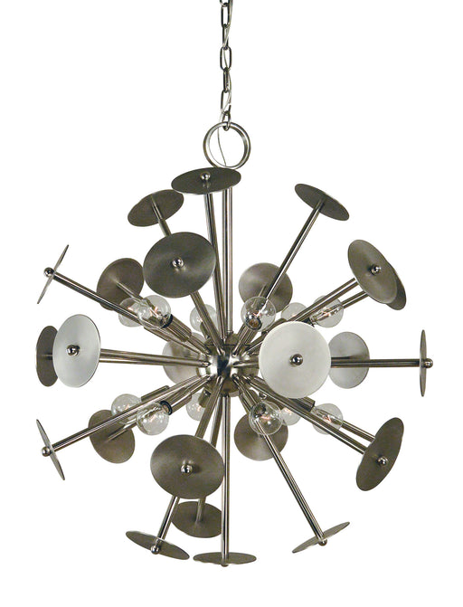 Framburg - 4976 PN/SP - 12 Light Chandelier - Apogee - Polished Nickel with Satin Pewter Accents