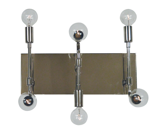 Framburg - 5018 PN/MBLACK - Six Light Wall Sconce - Fusion - Polished Nickel with Matte Black Accents