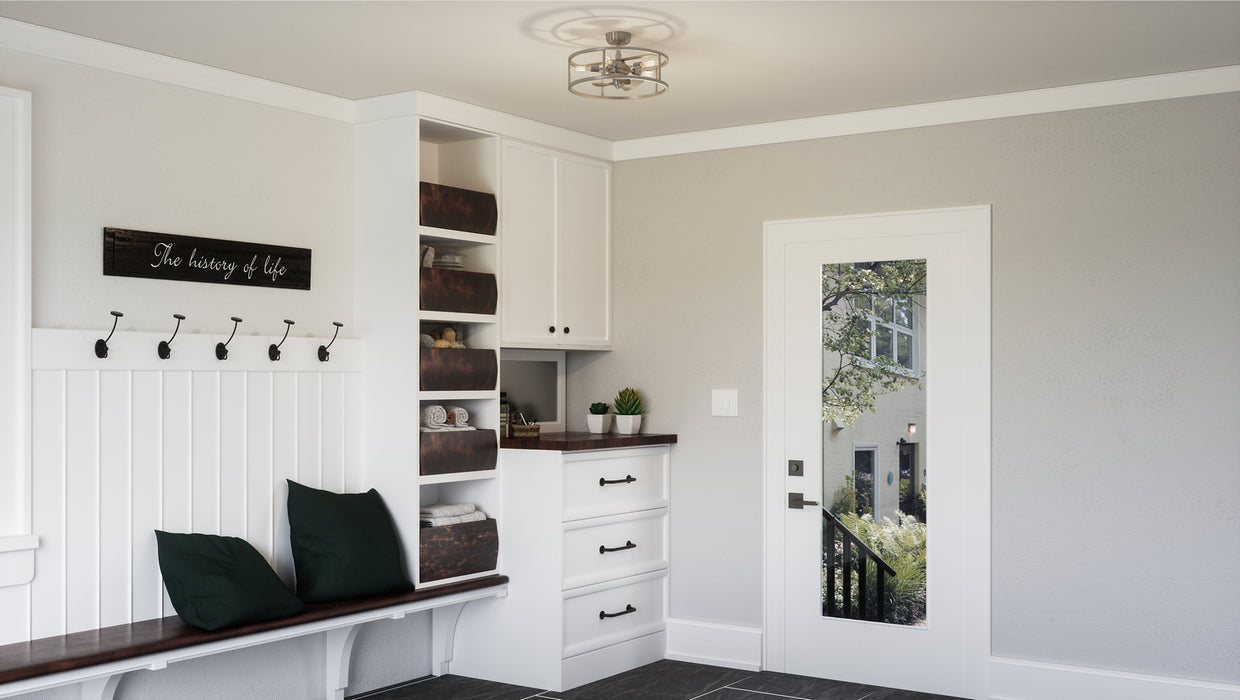 Five Light Fandelier from the New Harbor collection in Brushed Nickel finish