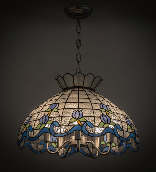Meyda Tiffany - 165806 - Five Light Pendant - Roseborder - Nickel