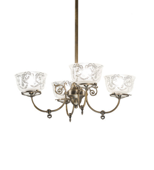 Meyda Tiffany - 185605 - Four Light Chandelier - Revival - Antique Brass