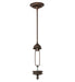 Meyda Tiffany - 211922 - One Light Inverted Stem Hung Hardware - Tiffany Jeweled Peacock - Mahogany Bronze