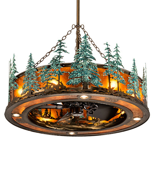 Meyda Tiffany - 222081 - 12 Light Chandel-Air - Tall Pines - Antique Copper