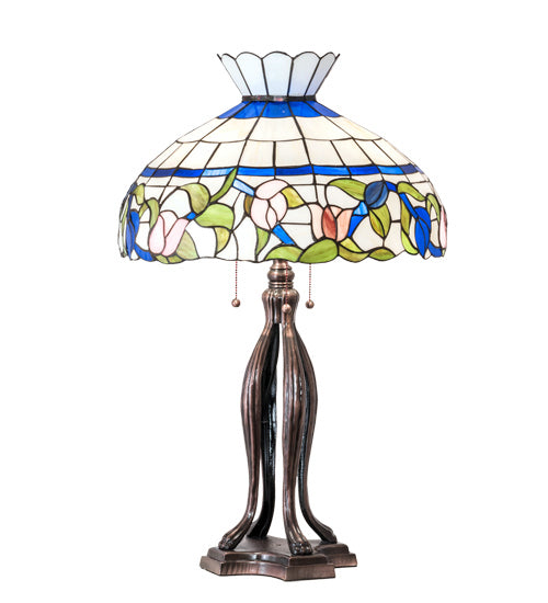 Meyda Tiffany - 228803 - Three Light Table Lamp - Rose Vine - Mahogany Bronze