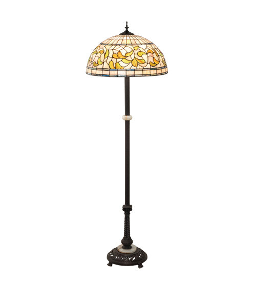 Meyda Tiffany - 229125 - Three Light Floor Lamp - Tiffany Turning Leaf - Mahogany Bronze