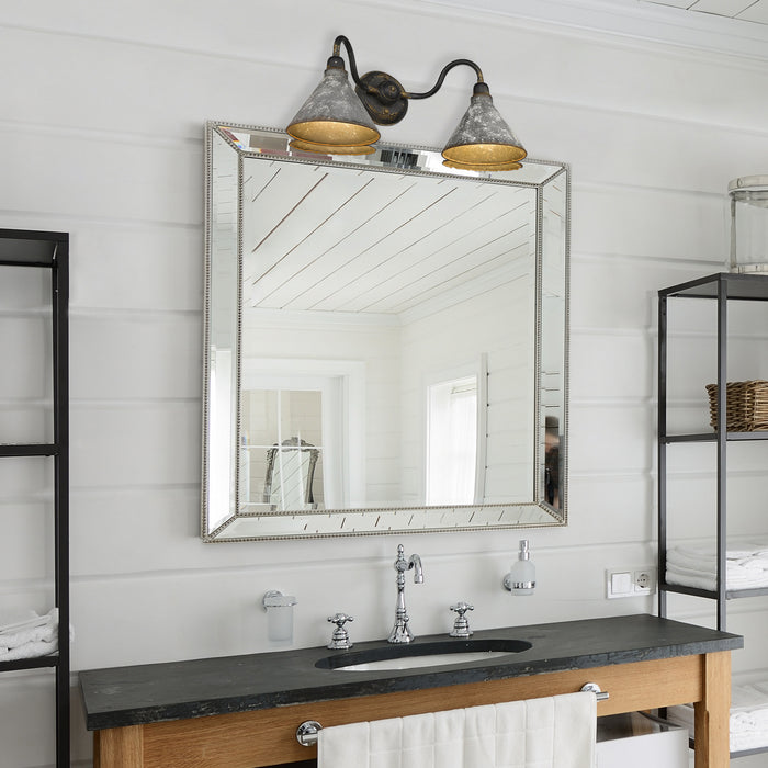 Two Light Bath Vanity from the Jasper collection in Antique Black Iron finish