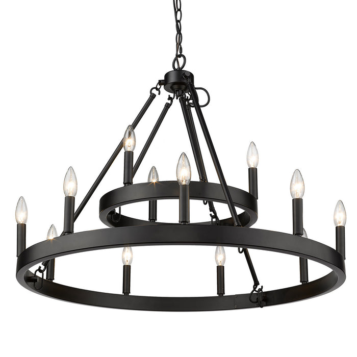 12 Light Chandelier from the Alastair collection in Matte Black finish