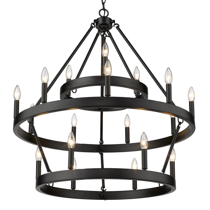 18 Light Chandelier from the Alastair collection in Matte Black finish