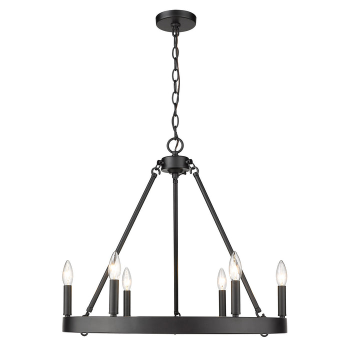 Six Light Chandelier from the Alastair collection in Matte Black finish