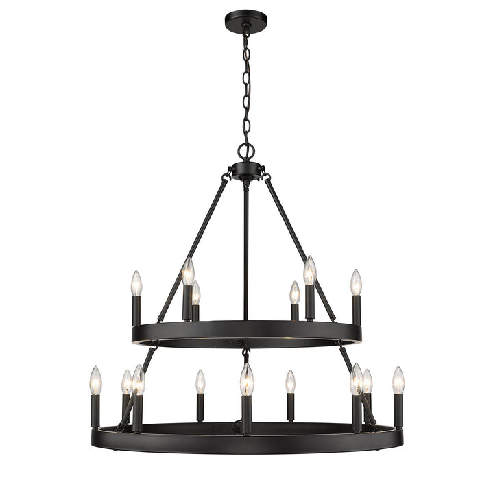 15 Light Chandelier from the Alastair collection in Matte Black finish