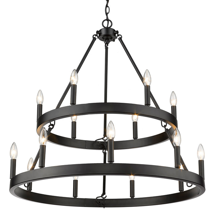 15 Light Chandelier from the Alastair collection in Matte Black finish