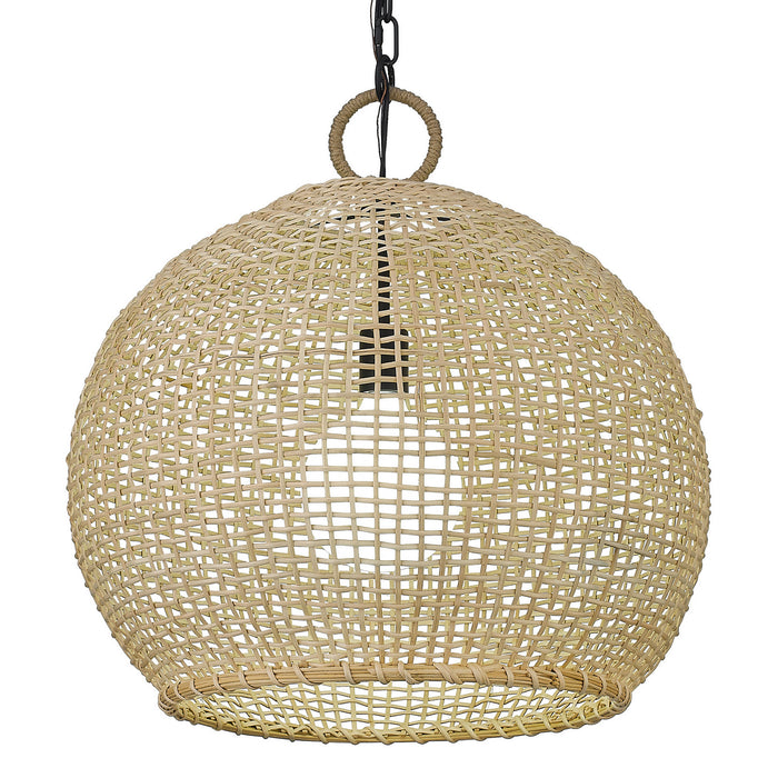 One Light Pendant from the Reed collection in Matte Black finish