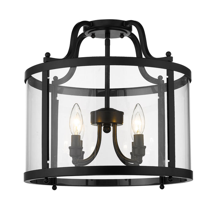 Four Light Semi-Flush Mount from the Payton collection in Matte Black finish