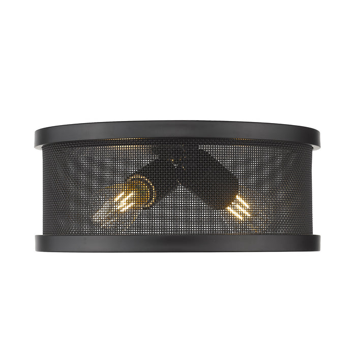 Two Light Flush Mount from the Channing collection in Matte Black finish