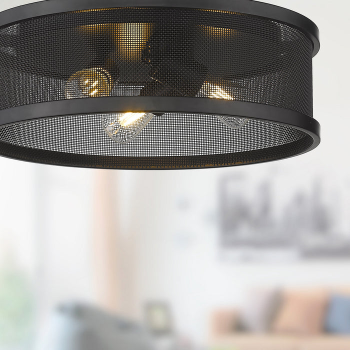 Three Light Flush Mount from the Channing collection in Matte Black finish