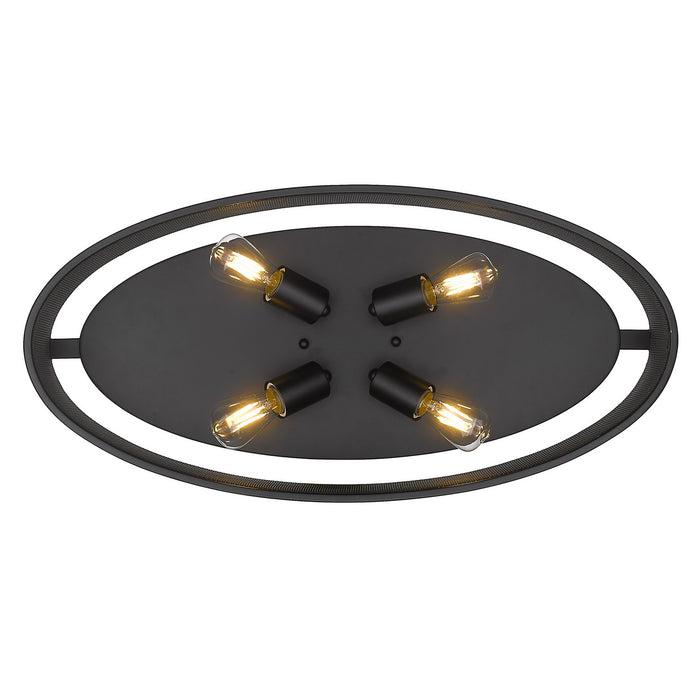 Four Light Flush Mount from the Channing collection in Matte Black finish