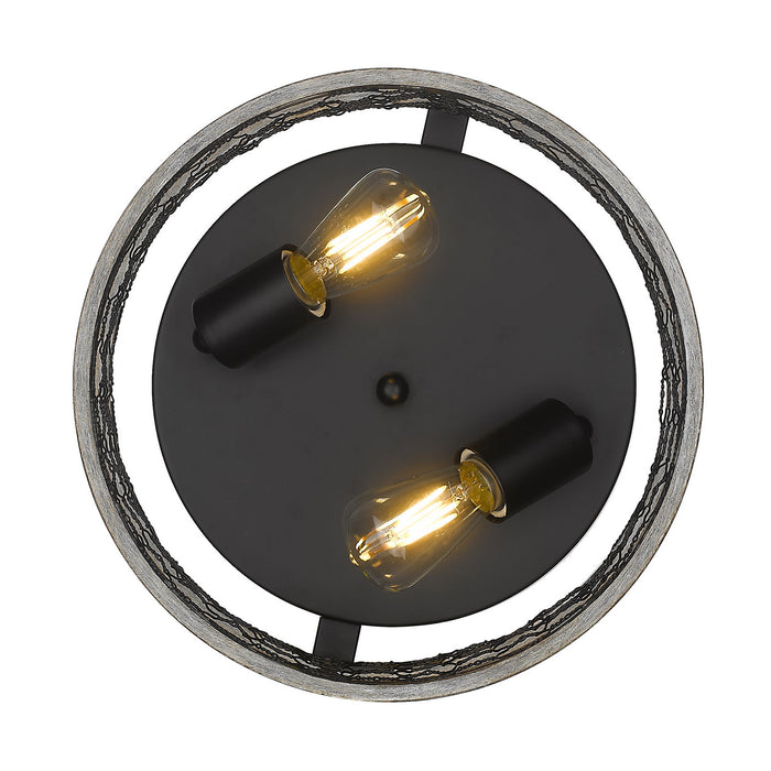 Two Light Flush Mount from the Bailey collection in Matte Black finish