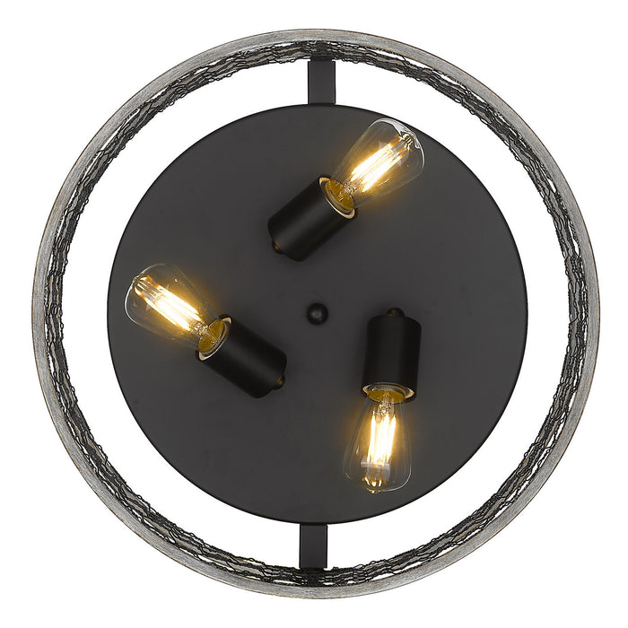 Three Light Flush Mount from the Bailey collection in Matte Black finish