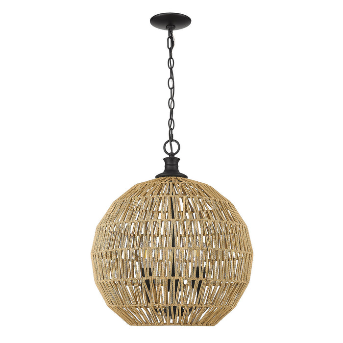Three Light Pendant from the Florence collection in Matte Black finish