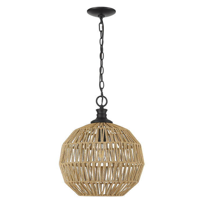 One Light Pendant from the Florence collection in Matte Black finish