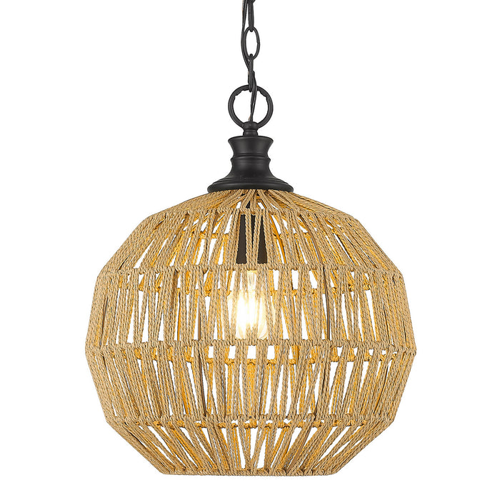 One Light Pendant from the Florence collection in Matte Black finish