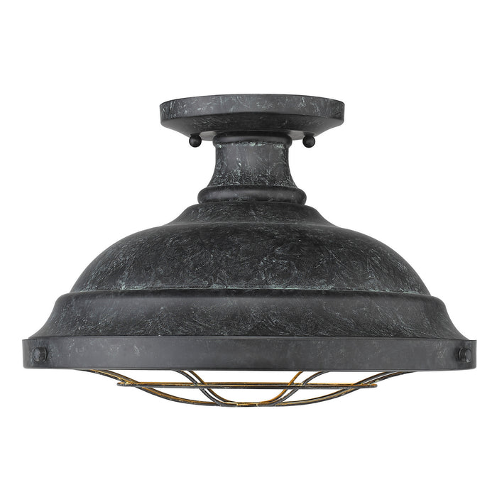 Two Light Semi-Flush Mount from the Bartlett collection in Black Patina finish
