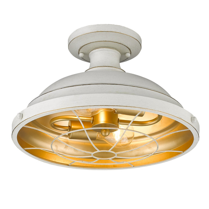 Two Light Semi-Flush Mount from the Bartlett collection in French White finish
