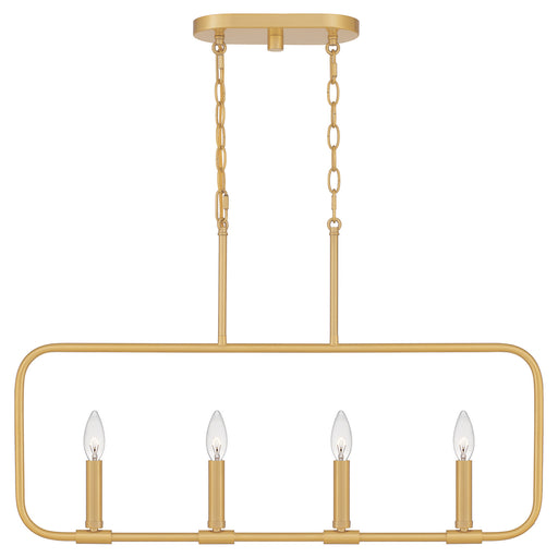 Quoizel - ABR432AB - Four Light Linear Chandelier - Abner - Aged Brass