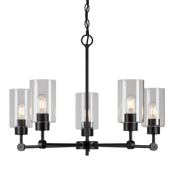 Forte - 2614-05-04 - Five Light Chandelier - Jayden - Black
