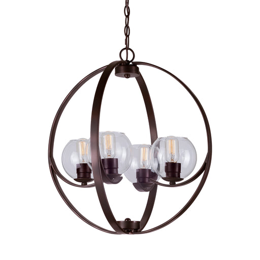 Forte - 2649-04-32 - Four Light Foyer Chandelier - Frankie - Antique Bronze