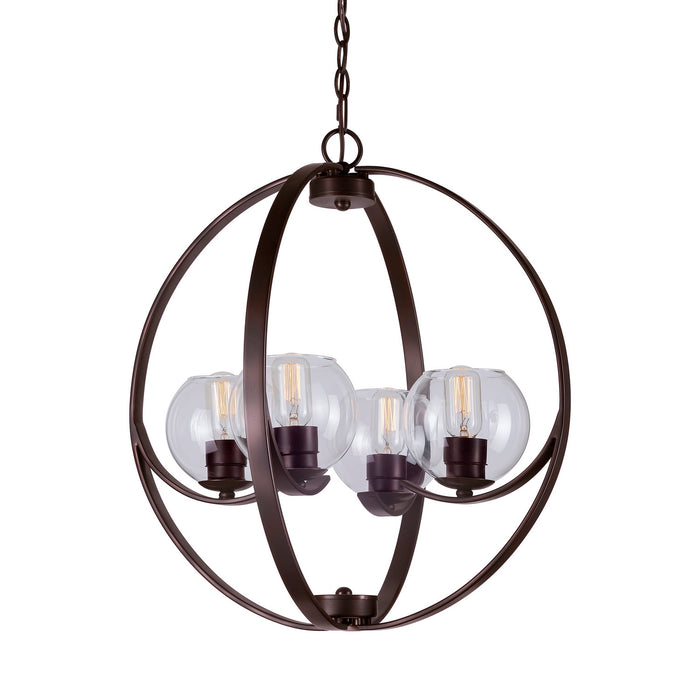Forte - 2649-04-32 - Four Light Foyer Chandelier - Frankie - Antique Bronze