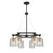 Forte - 2724-06-62 - Six Light Chandelier - Tyrone - Black and Soft Gold