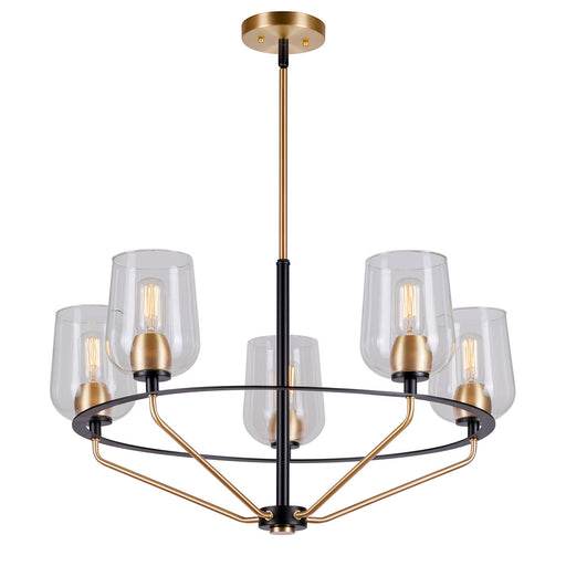 Forte - 2726-05-62 - Five Light Chandelier - Palmer - Black and Soft Gold
