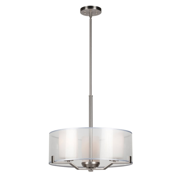 Forte - 2731-03-55 - Three Light Pendant - Shaw - Brushed Nickel