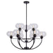 Forte - 2732-09-04 - Nine Light Chandelier - Cameron - Black