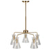 Forte - 2733-05-12 - Five Light Chandelier - Beaker - Soft Gold