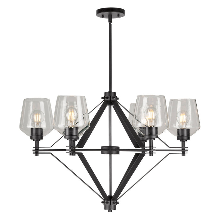 Forte - 2743-06-04 - Six Light Chandelier - Chalice - Black