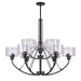 Forte - 2748-09-04 - Nine Light Chandelier - Zane - Black