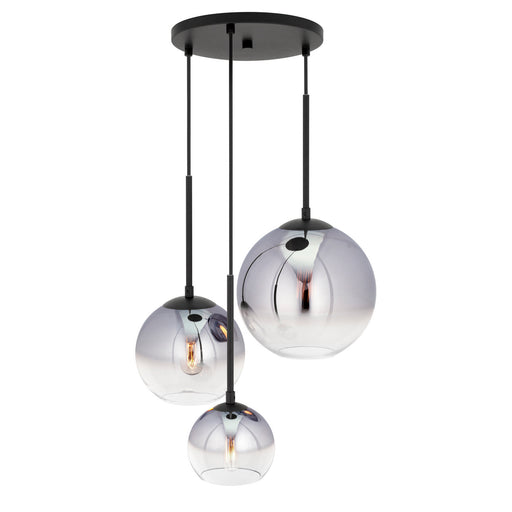 Forte - 2759-03-04 - Three Light Pendant - Callisto - Black